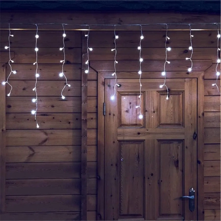 VENKOVNÍ SVÍTILNY 500 LED ICICLE 23m VÁNOČNÍ GIRLANDA Světelná Záclona IP 44