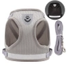 REFLECTIVE adjustable non-restrictive walking harness for cats and dogs + LEASH 120 cm - XS GREY