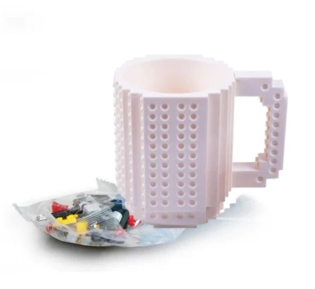 Creative LEGO Brick Mug with Starter Kit - White