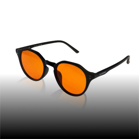 Okulary do komputera BLOKUJĄCE NIEBIESKIE ŚWIATŁO OWALNE OKRĄGŁE CZARNE - (czarne 6005 99%)