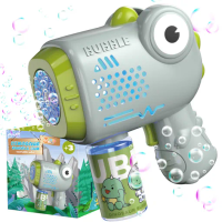 Bubble Gun, Bubble Machine Generator + Liquid Toy for Kids DINOSAUR | EVI