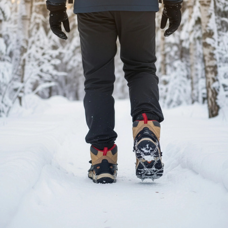 RACZKI NA BUTY Turystyczne ANTYPOŚLIZGOWE Łańcuchy KOLCE Trekkingowe ETUI - 41-44 Crampons Premium