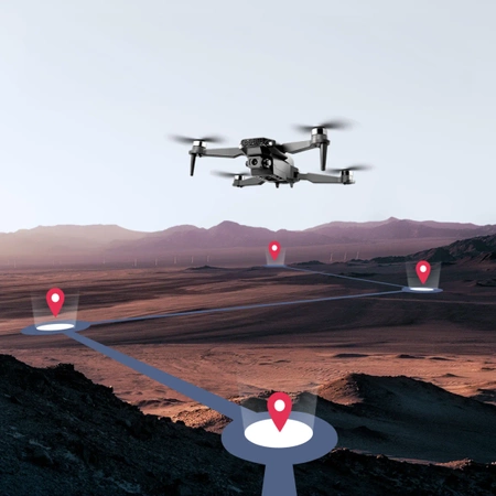 DRON E100 2 kamery silniki BEZSZCZOTKOWE zawis WIFI 3x20min ZABAWKA APP SET