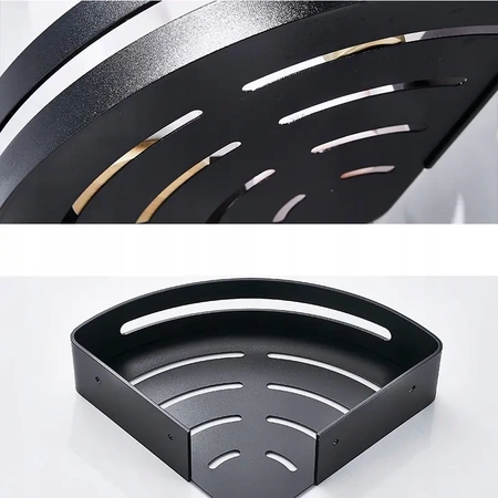 2x EVI HOME Loft corner bathroom shelf for shower - black