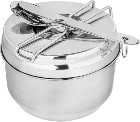 NACZYNIA TURYSTYCZNE garnki kempingowe sztućce KEMPING garnek BIWAK ZESTAW