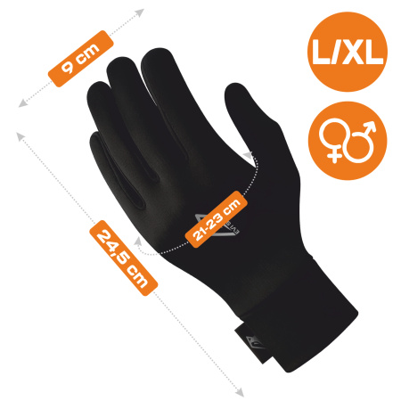 THERMOACTIVE WINTER RUNNING GLOVES TOUCHSCREEN FOR PHONE MEN’S L/XL
