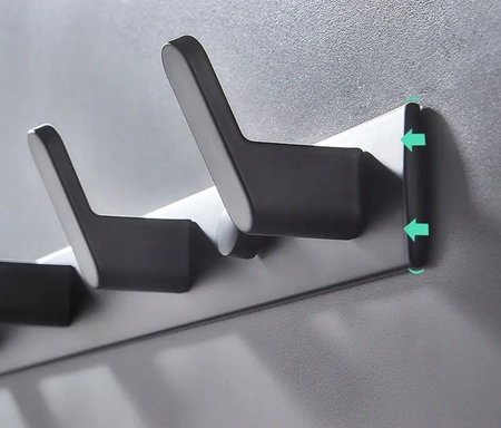 EVI HOME bathroom hanger with handles, towel hooks - black