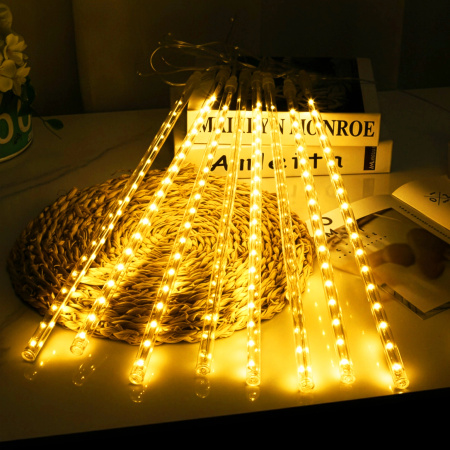OUTDOOR LED ICICLE LIGHTS 480 50CM FALLING SNOW METEOR GARLAND 10 PCS - WARM