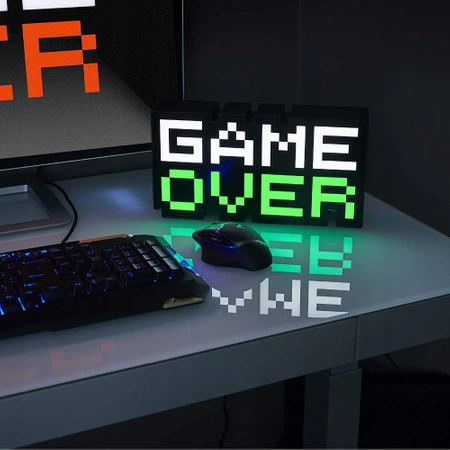 GAME OVER RETRO lamp - large LED lamp changes colours and lights up to the beat