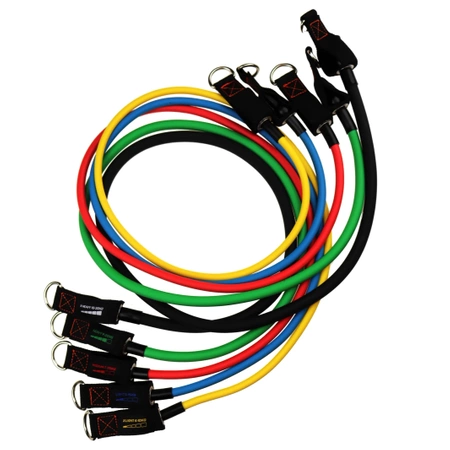 RESISTANCE BANDS EXPANDER for Exercises SET OF 5 FITNESS BANDS 100 kg + EBOOK