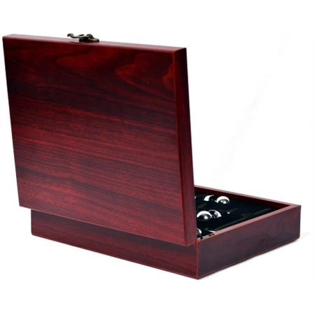Premium Wine Set: Corkscrew, Bottle Opener, Pourer, Thermometer, Box
