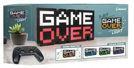 Lampka GAME OVER RETRO - duża lampa LED zmienia kolory i świeci do rytmu