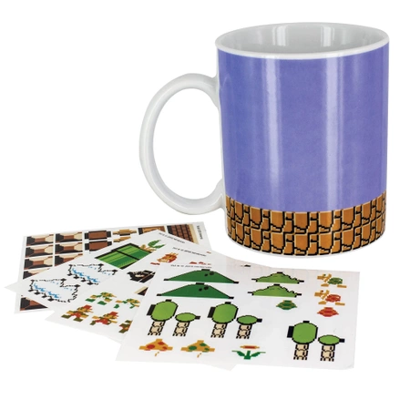 SUPER MARIO Bros Do It Yourself (Build A Level) mug with stickers