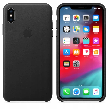 Genuine APPLE iPhone XS MAX Leather Case - Black (Black) - MRWT2ZM/A