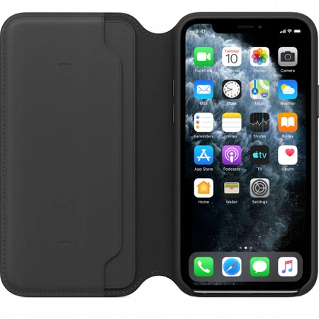Originální pouzdro APPLE iPhone 11 Pro Kožené FOLIO - Černé (Black) - MX062ZM/A
