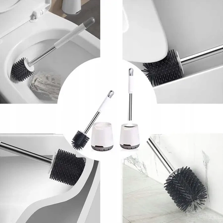 Anti-bacterial silicone toilet brush