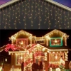 VENKOVNÍ SVÍTIDLA 500 LED LEDOVCE 23m VÁNOČNÍ GIRLANDA Světelná Záclona IP 44