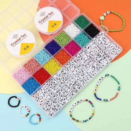 BEADS for bracelets, necklaces, jewelry CREATIVE DIY set with letters