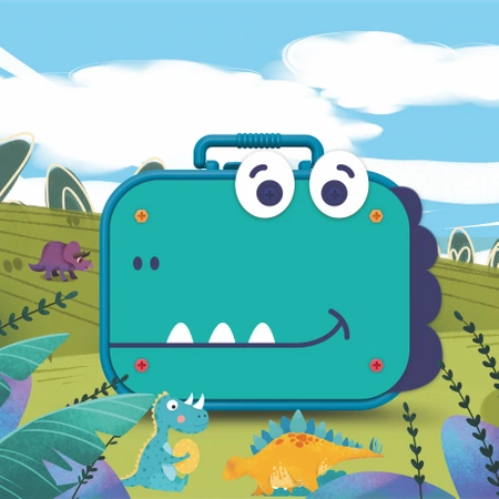 Konstrukční kostky pro kutily DINOSAURUS 3D MONTESSORI S VRTAČKOU 228 ks