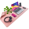 Protective desk mat for keyboard and mouse table 90x45 cm - powder pink