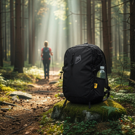 TOURIST TREKKING MOUNTAIN BACKPACK 25L MEN'S WOMEN'S STRONG FOR MOUNTAINS BLACK