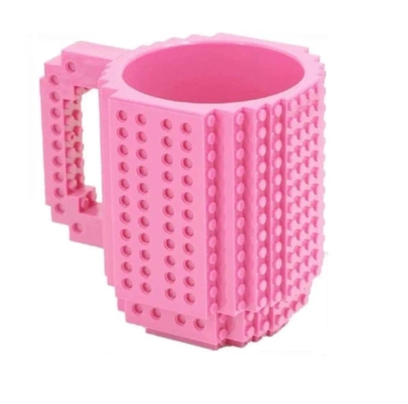 Creative LEGO Brick Mug with Starter Kit - Dark Pink