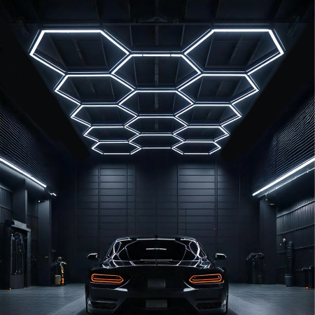 HEXAGON LED Ceiling Lamp Panel Lighting Workshop Garage Home 528x319 cm