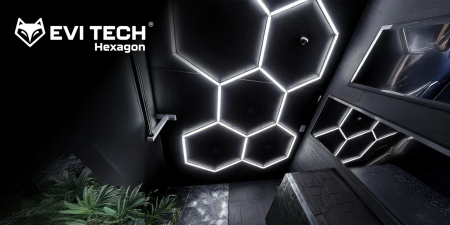 Lampa LED HEXAGON Sufitowa Panel oświetlenie Warsztat Garaż Dom 319x217 cm