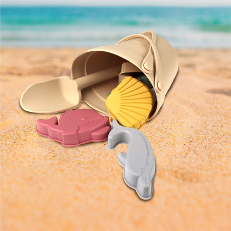SILICONE SAND TOYS Soft Water-Friendly Beach GIGANT Set BUCKET & MOLDS