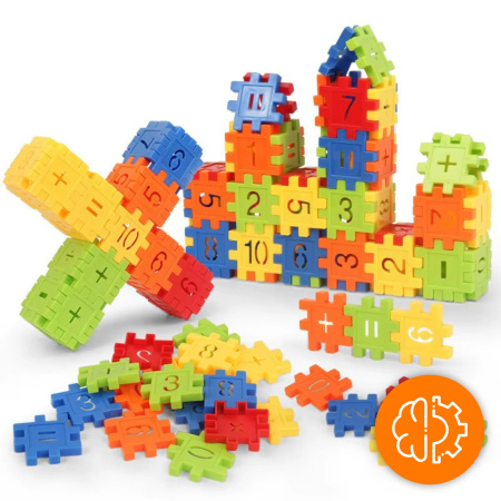 CONSTRUCTION WAFFLE BLOCKS EDUCATIONAL BUILDING PUZZLES BLOCK SET - 300