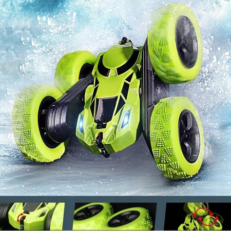 Remote controlled EVI STUNT RC car, acrobat car - green