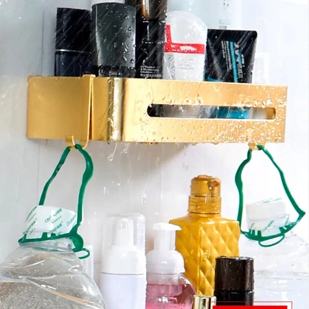 2x EVI HOME Loft Bathroom Shelf Hanging - Gold