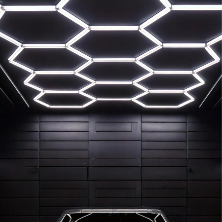 HEXAGON LED Ceiling Lamp Panel Lighting Workshop Garage Home 484x245 cm
