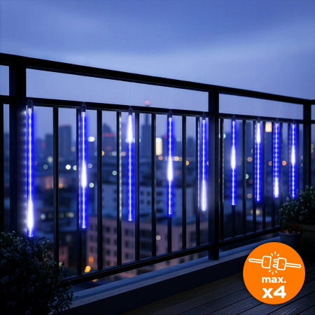 VENKOVNÍ LED CENCÚLE 480 50CM PADÁ SNÍH METEORY GIRLANDA 10 KS - MODRÉ