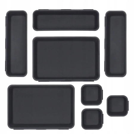 Modular insert organiser for drawer and desk 8 pieces - graphite