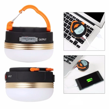 LAMPA TURYSTYCZNA LATARKA KEMPINGOWA AKUMULATOROWA LED POWERBANK BIWAK USB