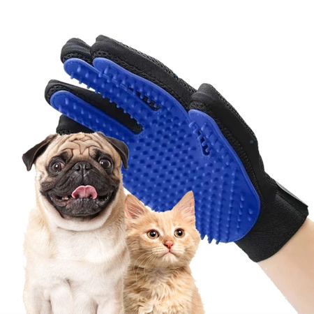 Kartáčovací rukavice na vyčesávání srsti psa a kočky, kartáček pravá + levá