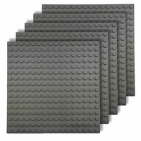 STAVEBNÍ DESKY pro LEGO Duplo kostky 16x16 kreativní SADA 5 kusů tmavě šedá