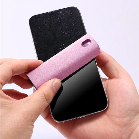 Čisticí sada pro telefon, přenosný čistič obrazovky, 2v1 sada, růžová barva