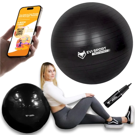 Rehabilitační míč gymnastický pro cvičení FITNESS POSILOVNA 65 cm + E-BOOK