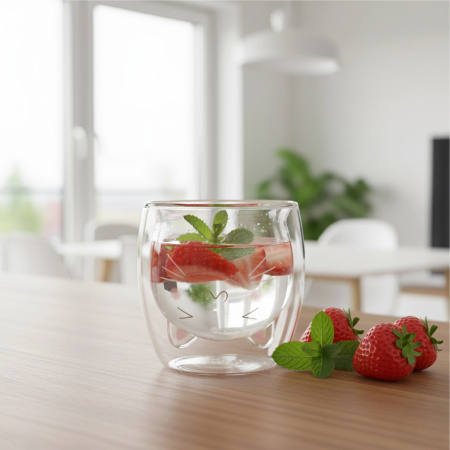 Cat thermal glass with double wall COFFEE TEA LATTE MUG 250ML