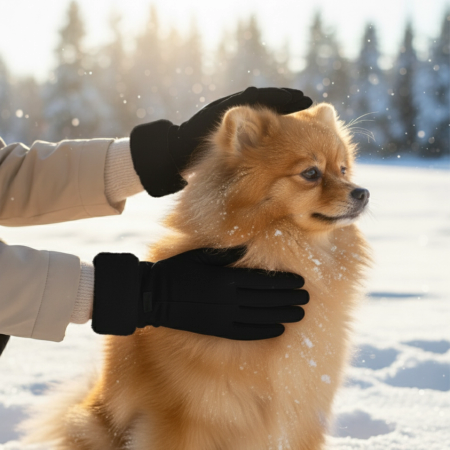 WOMEN’S WINTER TOUCHSCREEN GLOVES WARM INSULATED FOR PHONE BLACK ELEGANT