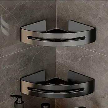 2x EVI HOME Loft corner bathroom shelf for shower - black