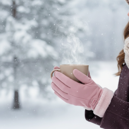 WOMEN’S WINTER TOUCHSCREEN GLOVES WARM INSULATED FOR PHONE PINK ELEGANT