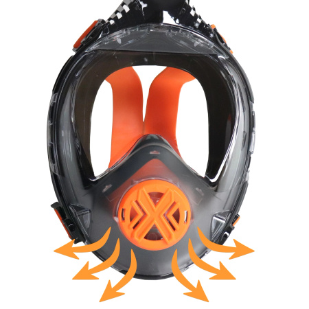 MASKA DO NURKOWANIA PŁYWANIA SNORKELINGU PEŁNOTWARZOWA NIE PARUJE PRO L/XL