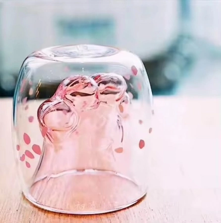 Szklanki termiczne z podwójną ścianką do kawy, herbaty KOCIA ŁAPKA 4 x 250ml ZESTAW