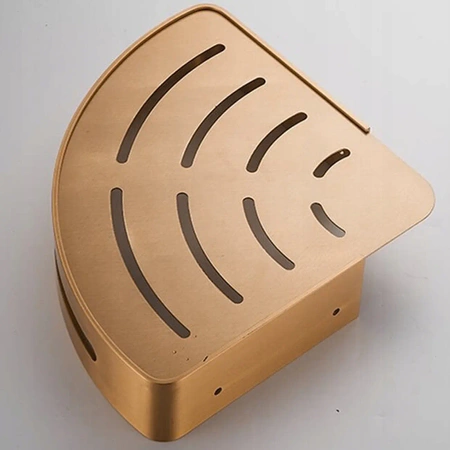 2x EVI HOME Loft rohová koupelnová polička do sprchy - zlatá