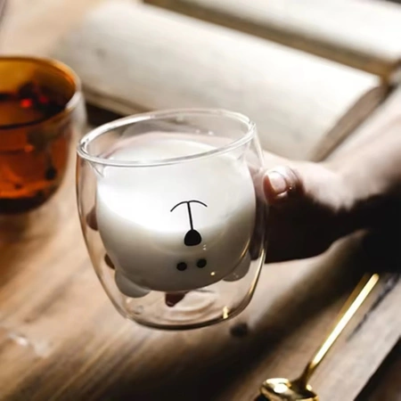 Termo sklenice s dvojitou stěnou na kávu a čaj MEDVĚD 4 x 250ml SET