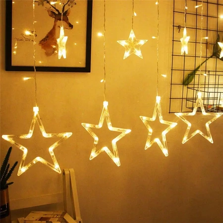 Star light curtain 138 LED 2.5 m garland decoration Christmas lights