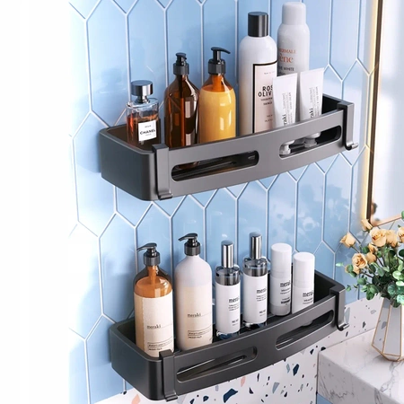 2x EVI HOME Loft Bathroom Shelf Hanging - black